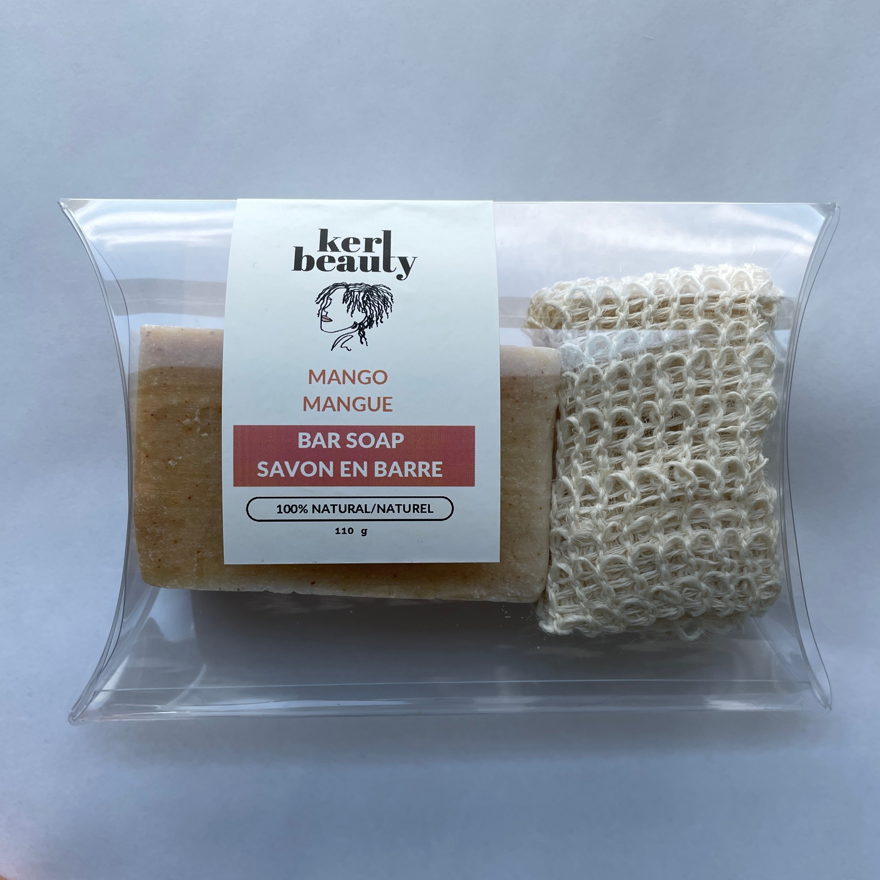 Mango Bar Soap & Cotton Loofah Bag